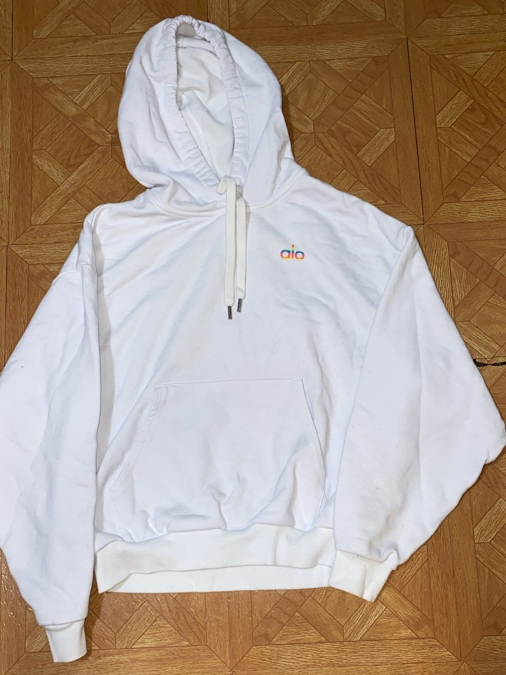 ALO Yoga White Oversized Hoodie - Women's Pullover - Picture 7 of 16